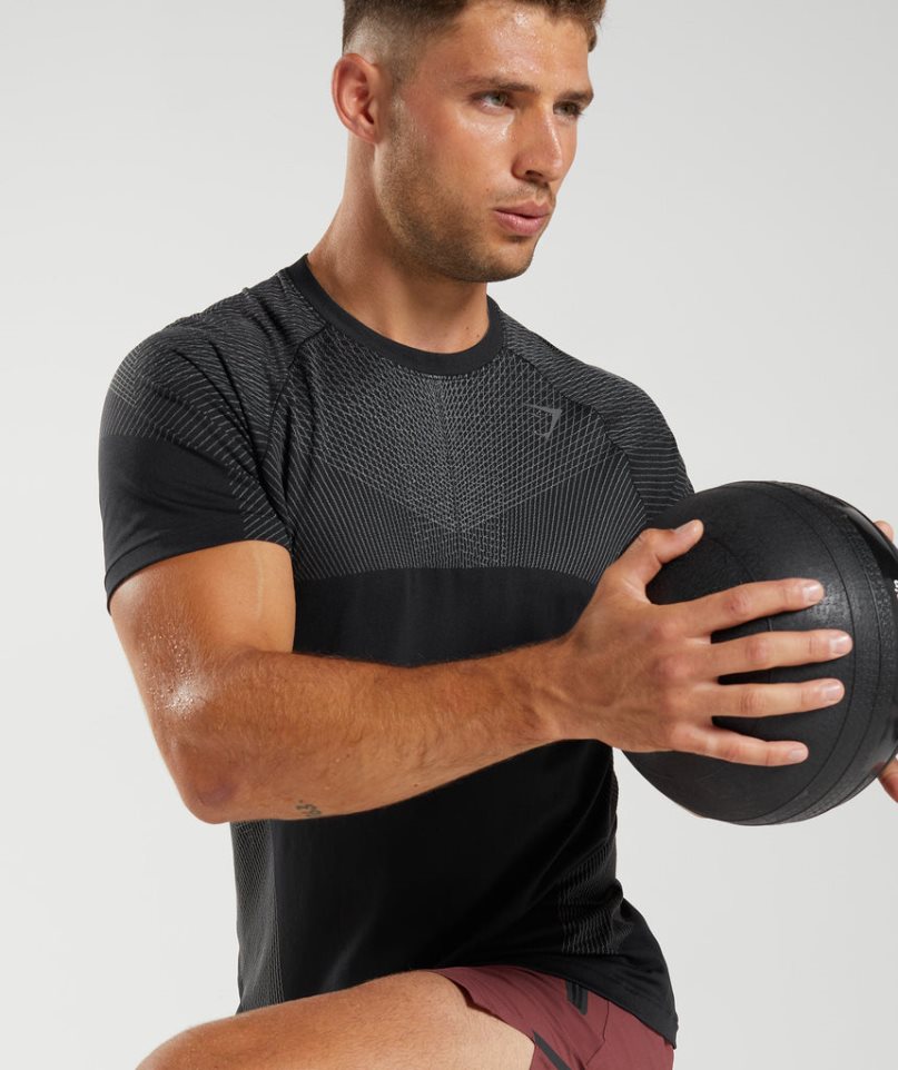 Men's Gymshark Apex Seamless T-Shirts Black | CA A1D508